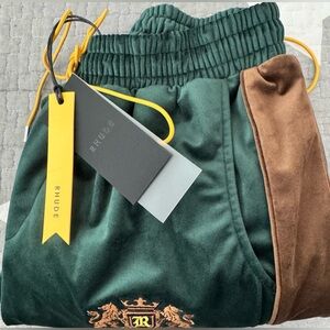 Brand New RHUDE Forest/Brown Velvet Lounge pants size Medium with Tags!!